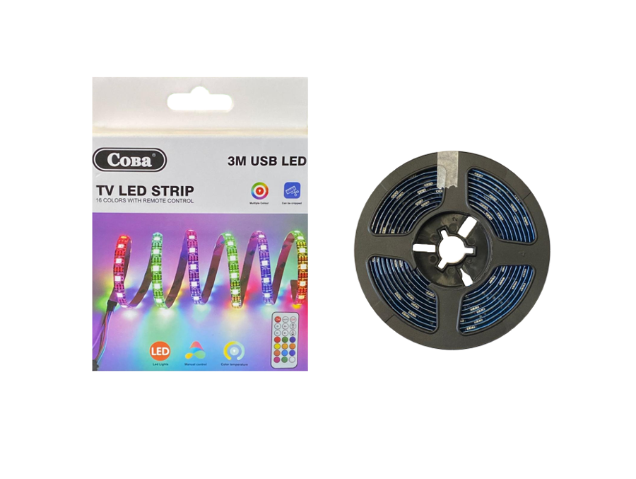 Adhesive Multicolour Indoor Tv Usb Led Strip With Remote 3M