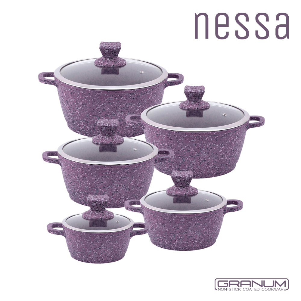 SQ Nessa Granum Stockpot Set of 5 Vizag Purple 8060