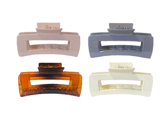 Plastic Hair Claw Clip Rectangular Assorted Colours