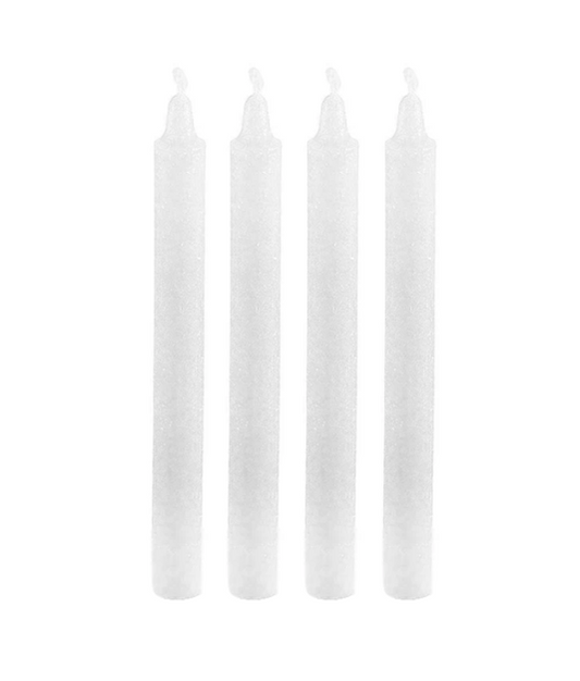 Long White Table Candle Sticks Pack Of 4