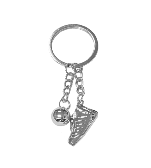 Metal Football And Shoe Keychain Keyring