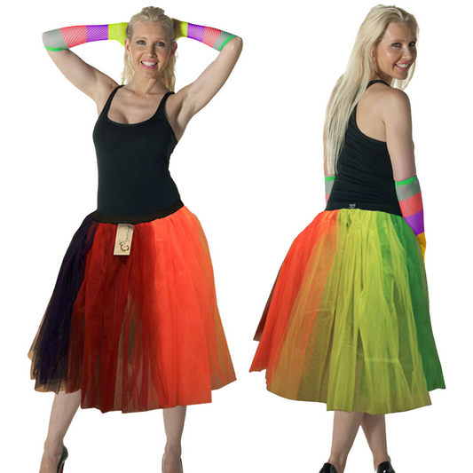 80's Festival Style Pride Rainbow Adults 3 Layer Tutu Skirt (Approximately 26 Inches Long)