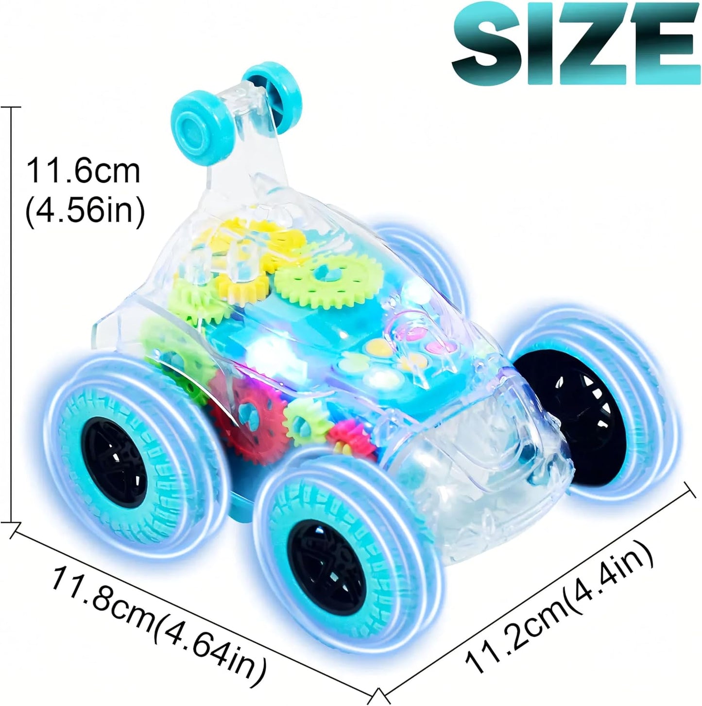 Remote Control Stunt Car, 360° Rotation Flip Vehicle Toy With Colourful LED Light & Music, 2.4 GHz