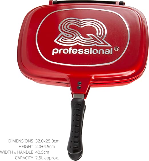 SQ Professional Nea Rossa Die Cast Magic Pan 32cm Double Sided Red 4680