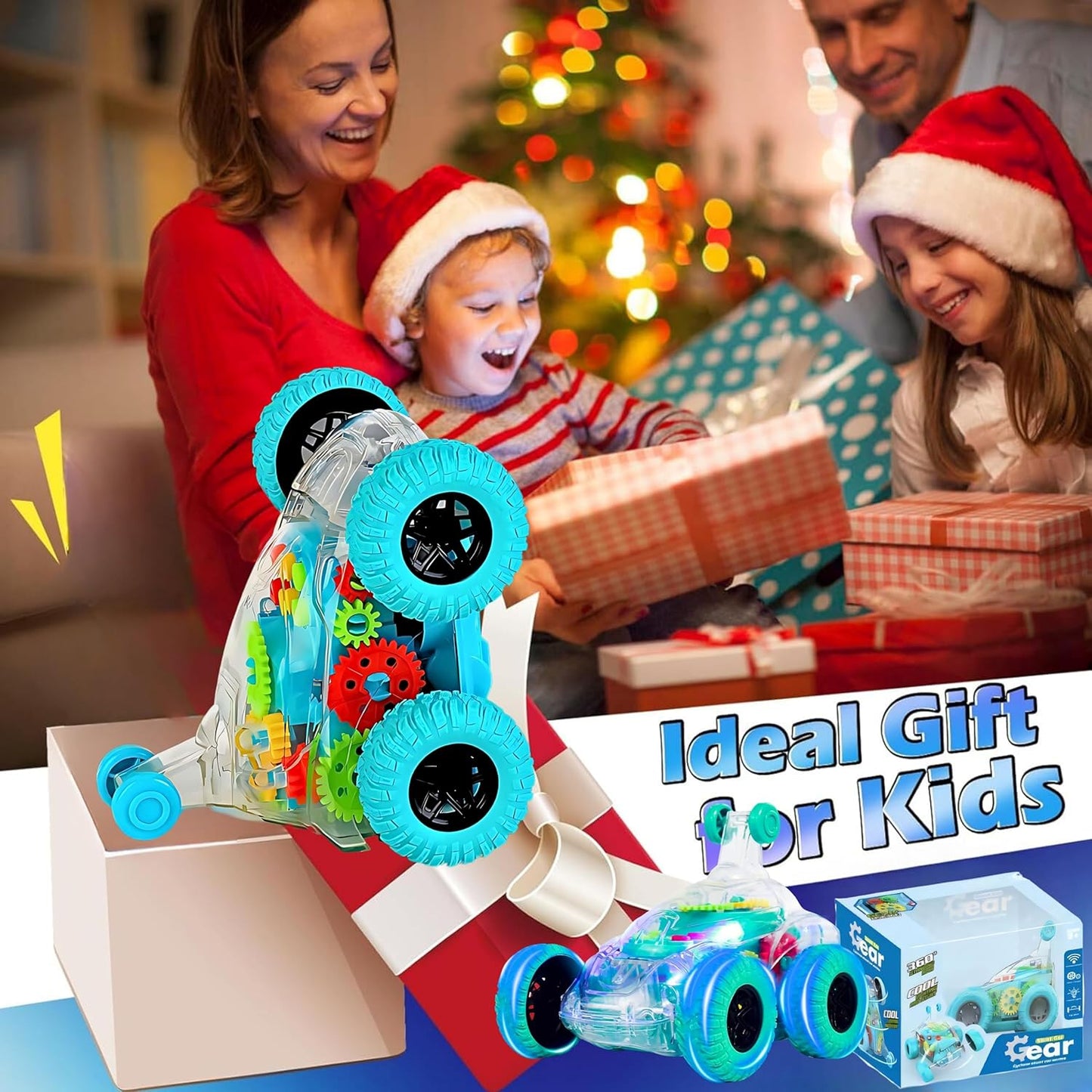 Remote Control Stunt Car, 360° Rotation Flip Vehicle Toy With Colourful LED Light & Music, 2.4 GHz