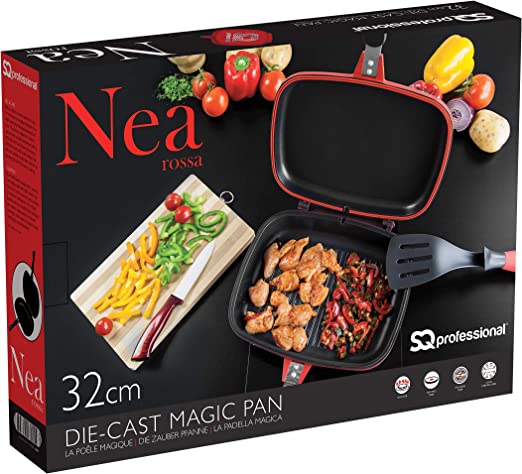 SQ Professional Nea Rossa Die Cast Magic Pan 32cm Double Sided Red 4680