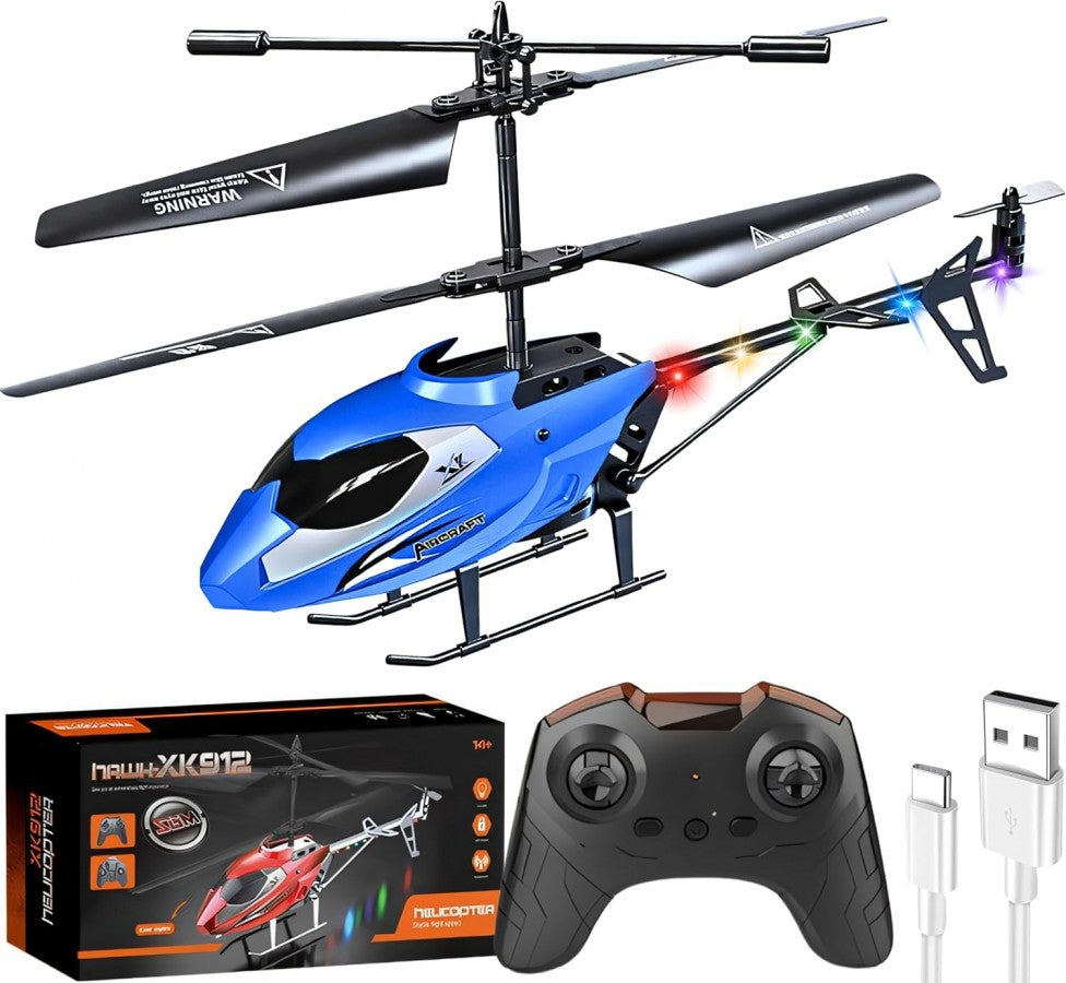 Remote Control Mini Helicopter 3.5CH with Gyro Altitude Hold Aircraft USB Rechargeable with LED Light - Available in 2 Colours