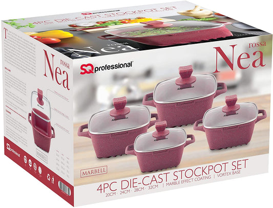 Nea Marbell Square Stockpot Set of 4 Rossa 6902
