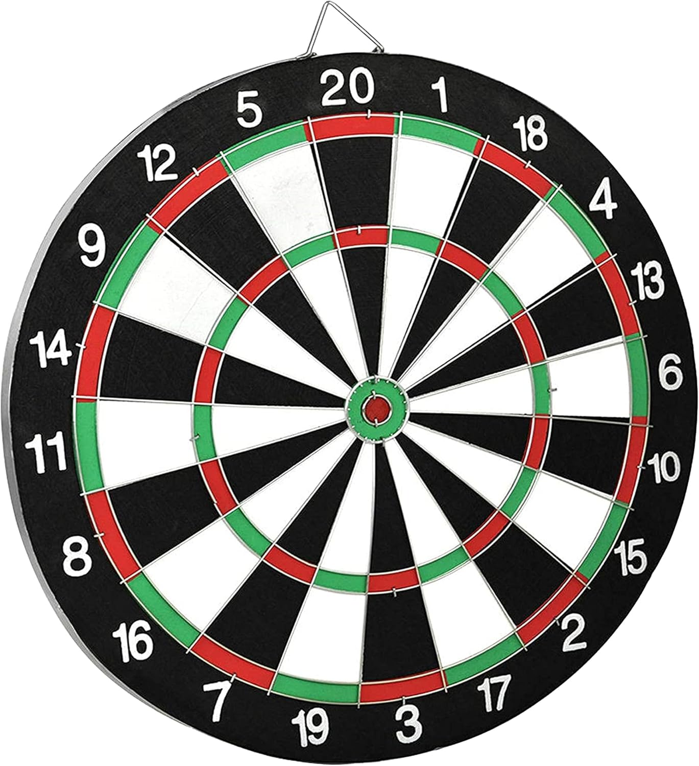 Full Size 17" Double Sided Dart Board with 6 Darts Complete Set plus Reverse Side Archery Style Target