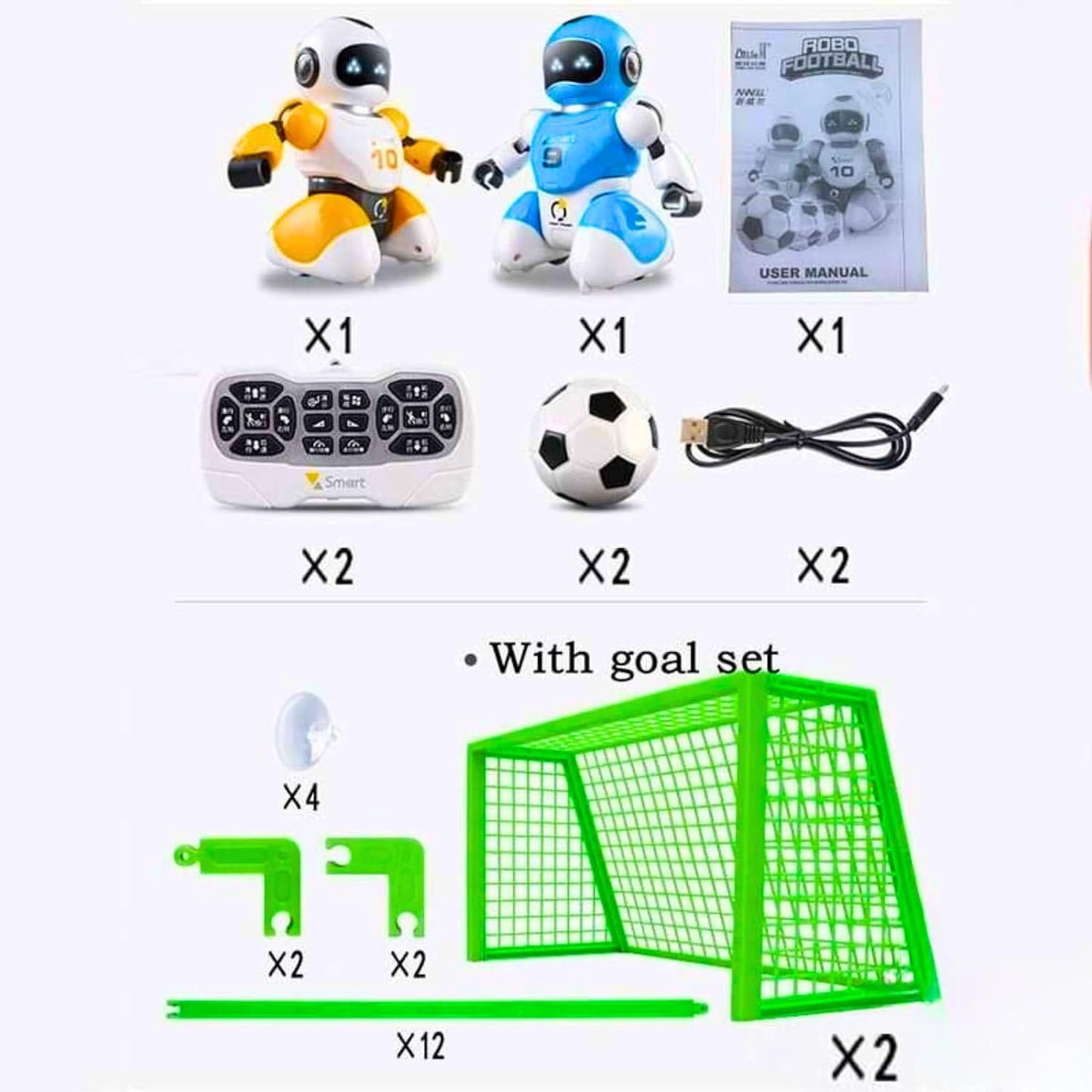 Remote Control Twin Pack Robot Soccer Game USB Rechargeable