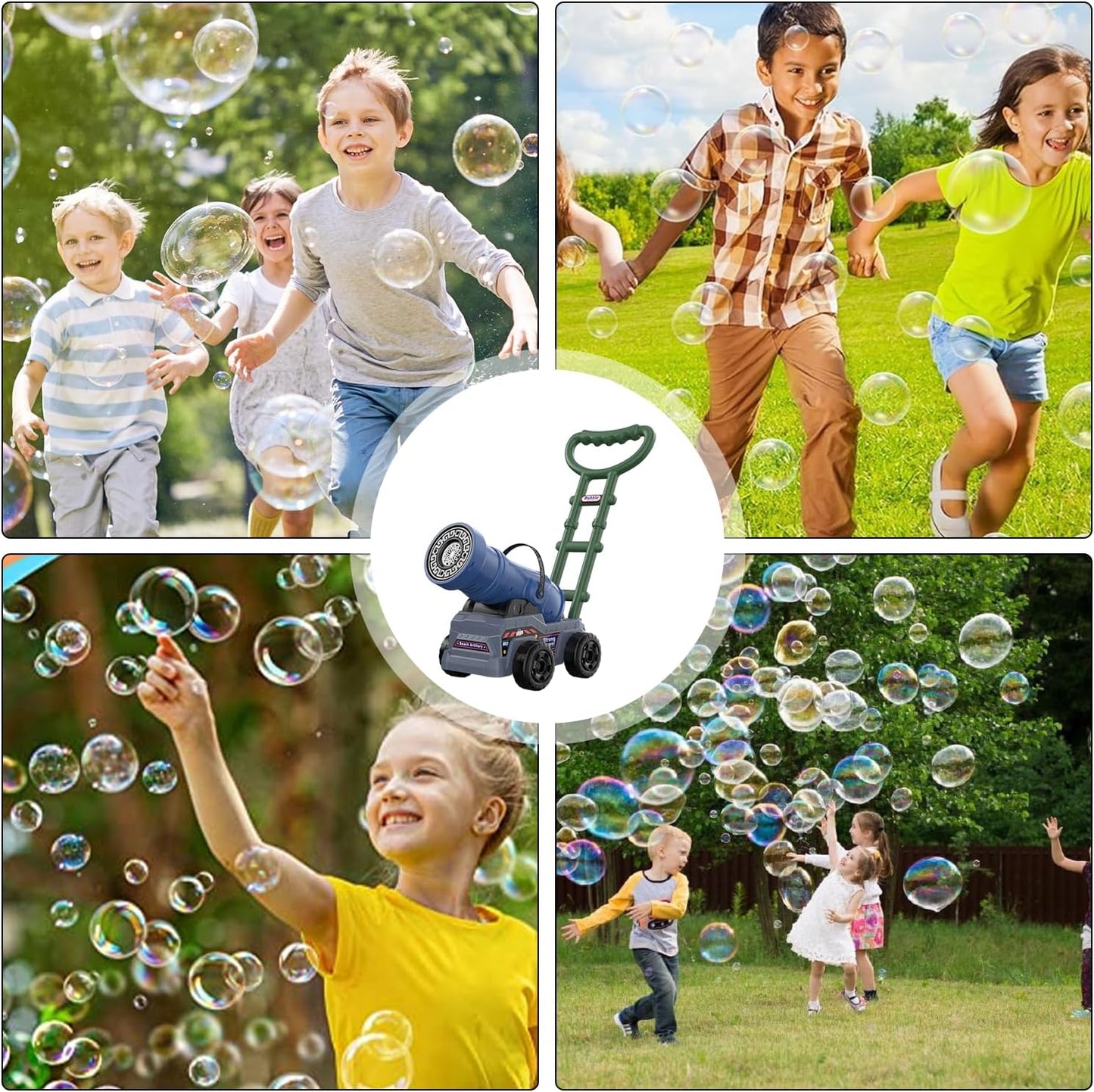 Electric Push Along Cannon Bubble Maker Toy