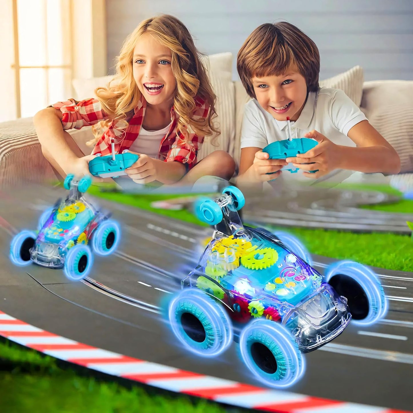 Remote Control Stunt Car, 360° Rotation Flip Vehicle Toy With Colourful LED Light & Music, 2.4 GHz