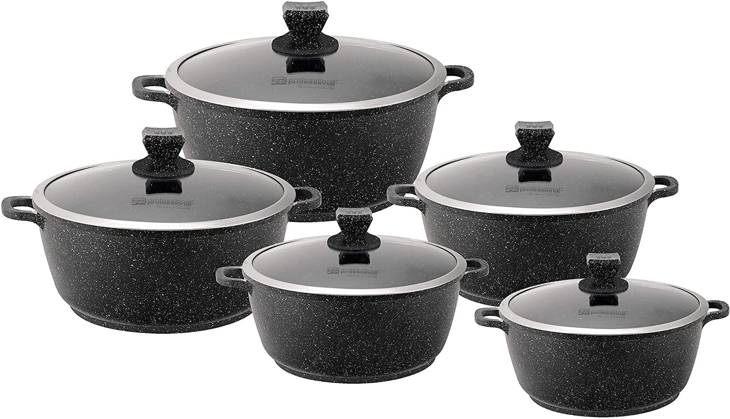 Nea Marbell Diecast Stockpot Set 5pc Nera 6758