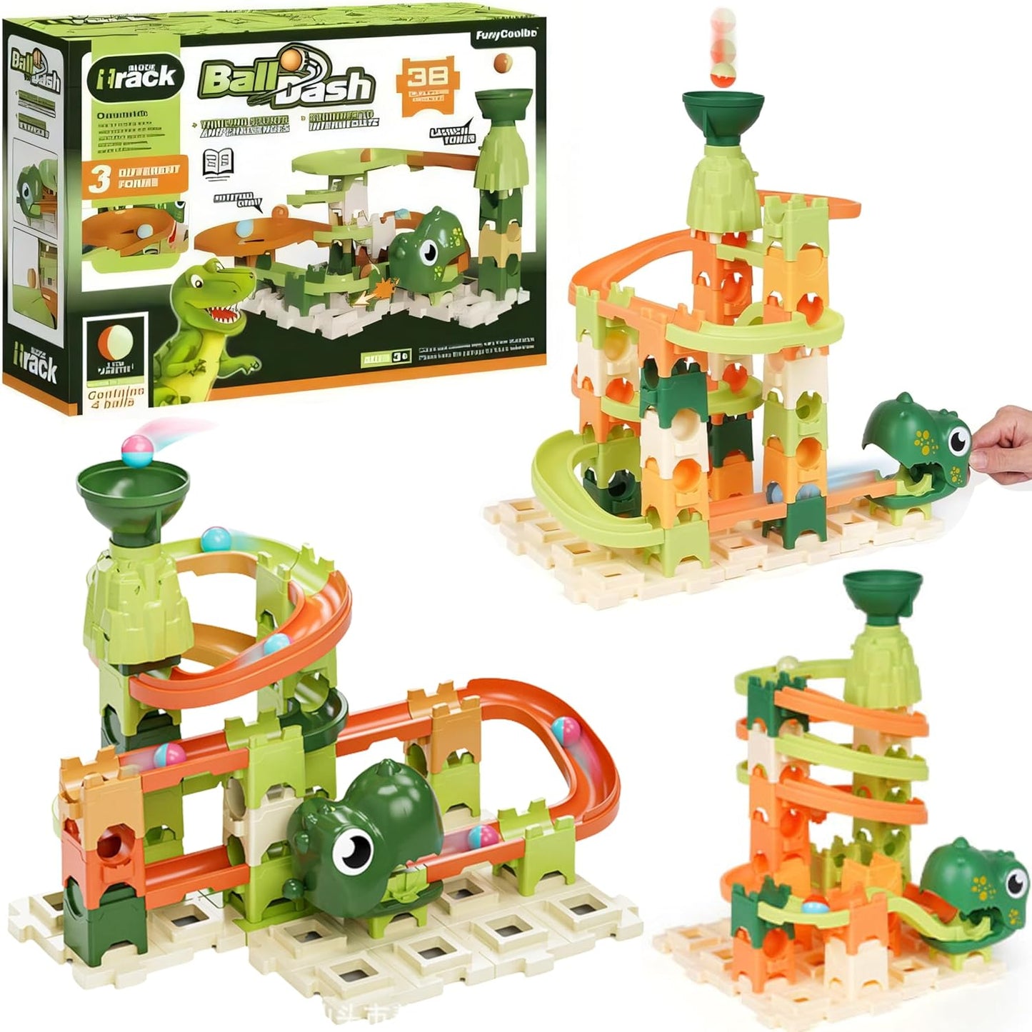 Ball Dash Dinosaur Theme Playset Track 38 Piece