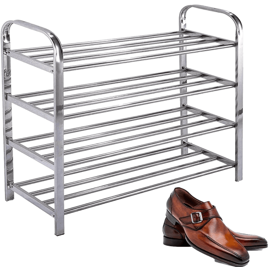 4 Tier Stainless Steel Shoe Storage Display Rack 70 x 60 x 23 cm 6213 A