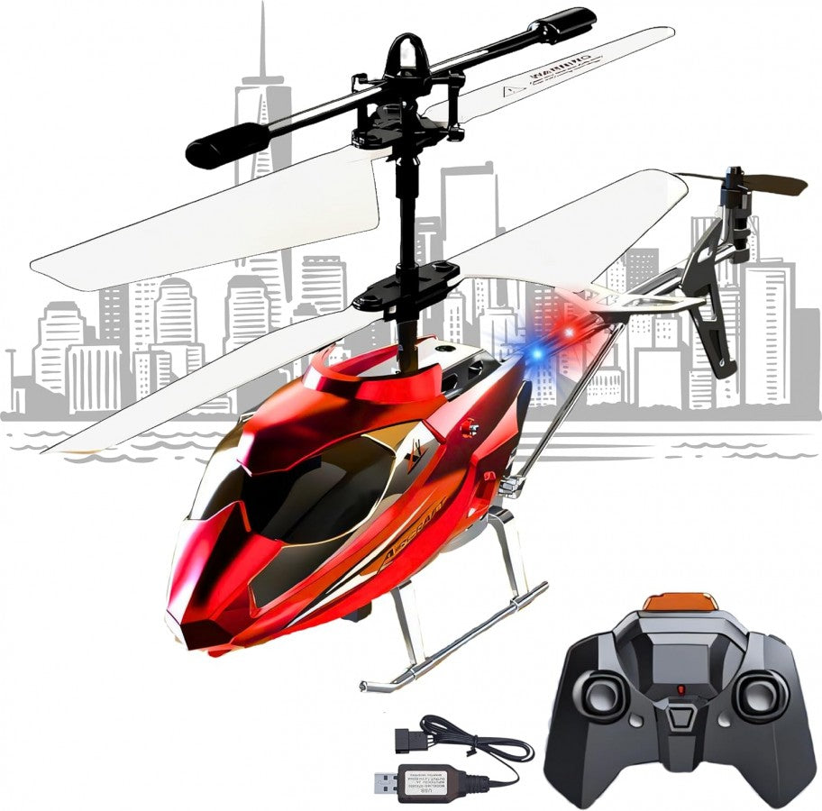 Remote Control Mini Helicopter 3.5CH with Gyro Altitude Hold Aircraft USB Rechargeable with LED Light - Available in 3 Colours