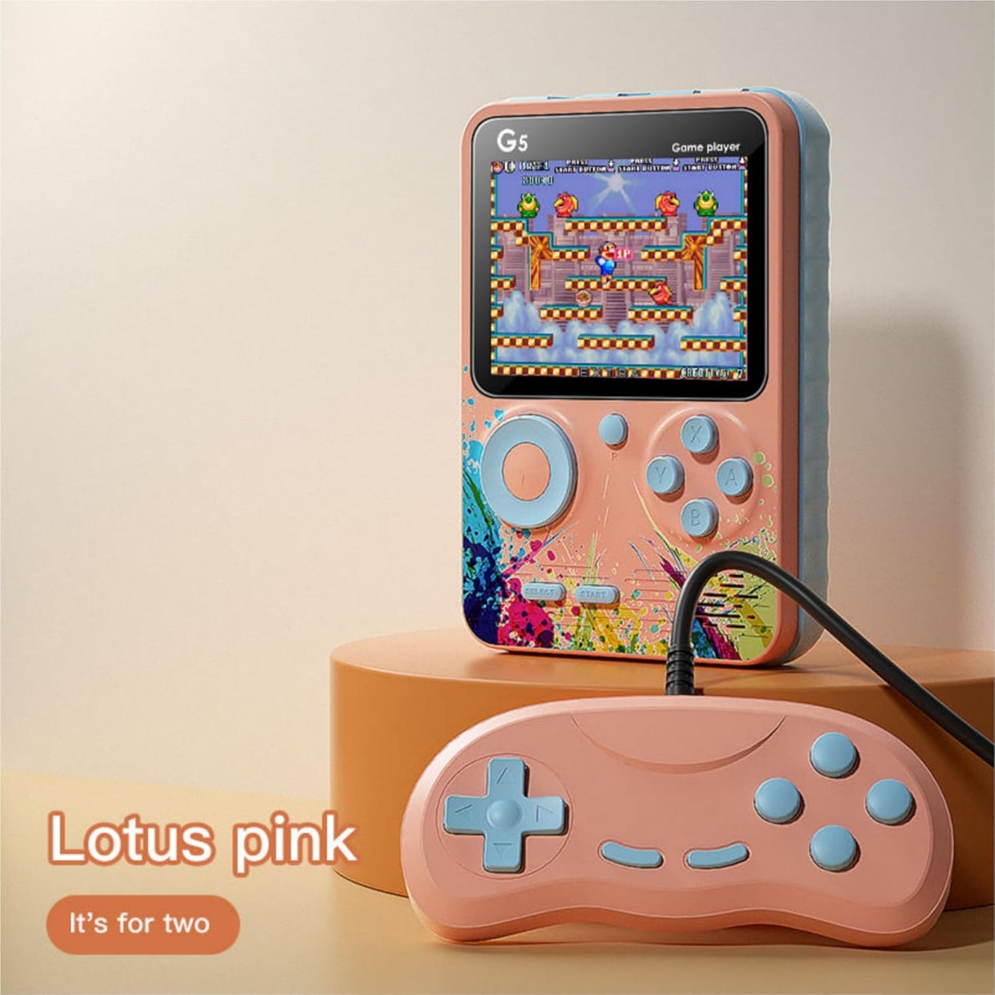Handheld Classic Games Console 500 in 1 - Rechargeable Multicoloured + Controller