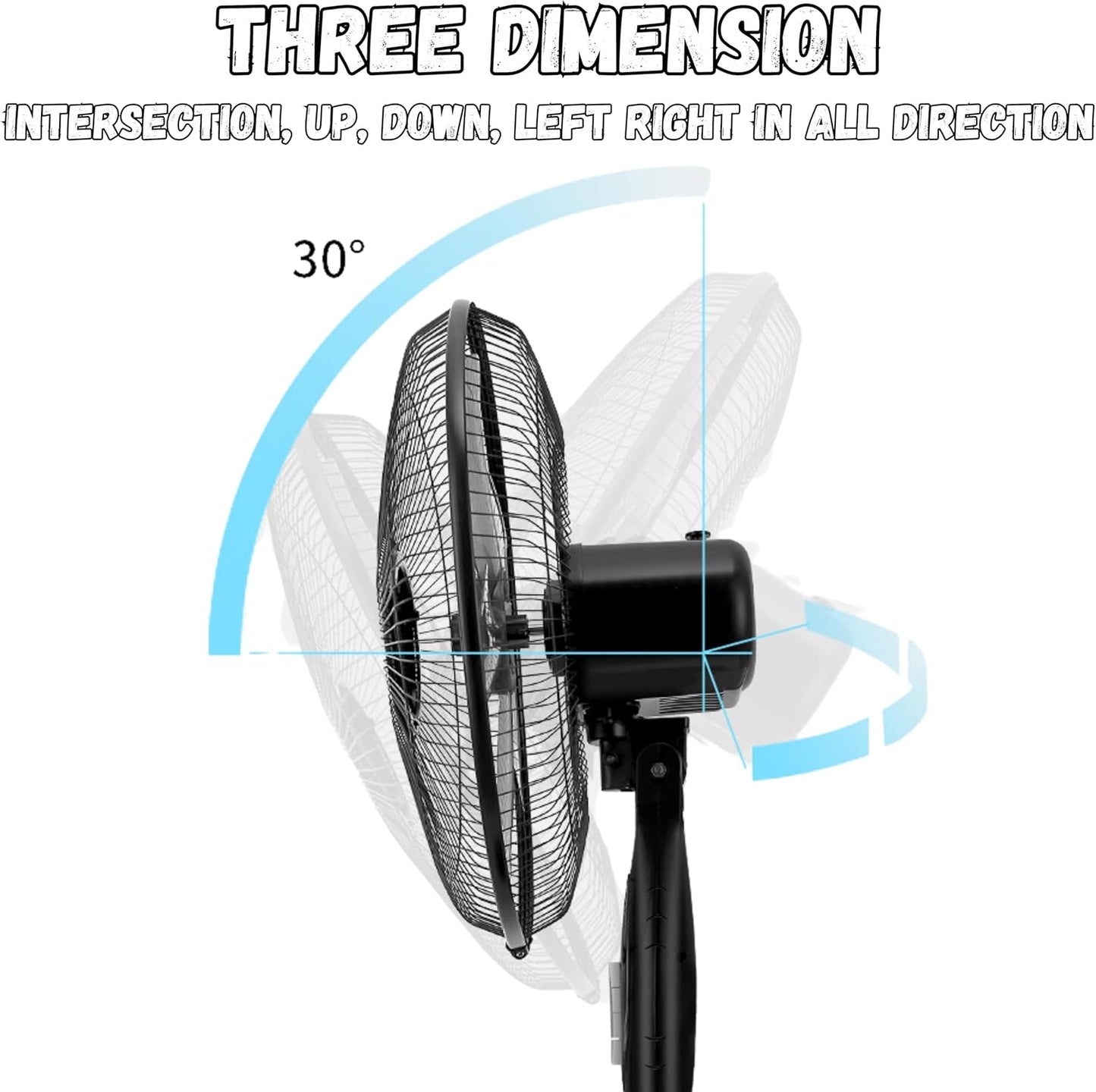 16 Inch Standing Oscillating Pedestal Fan with Adjustable Height & 3 Speeds