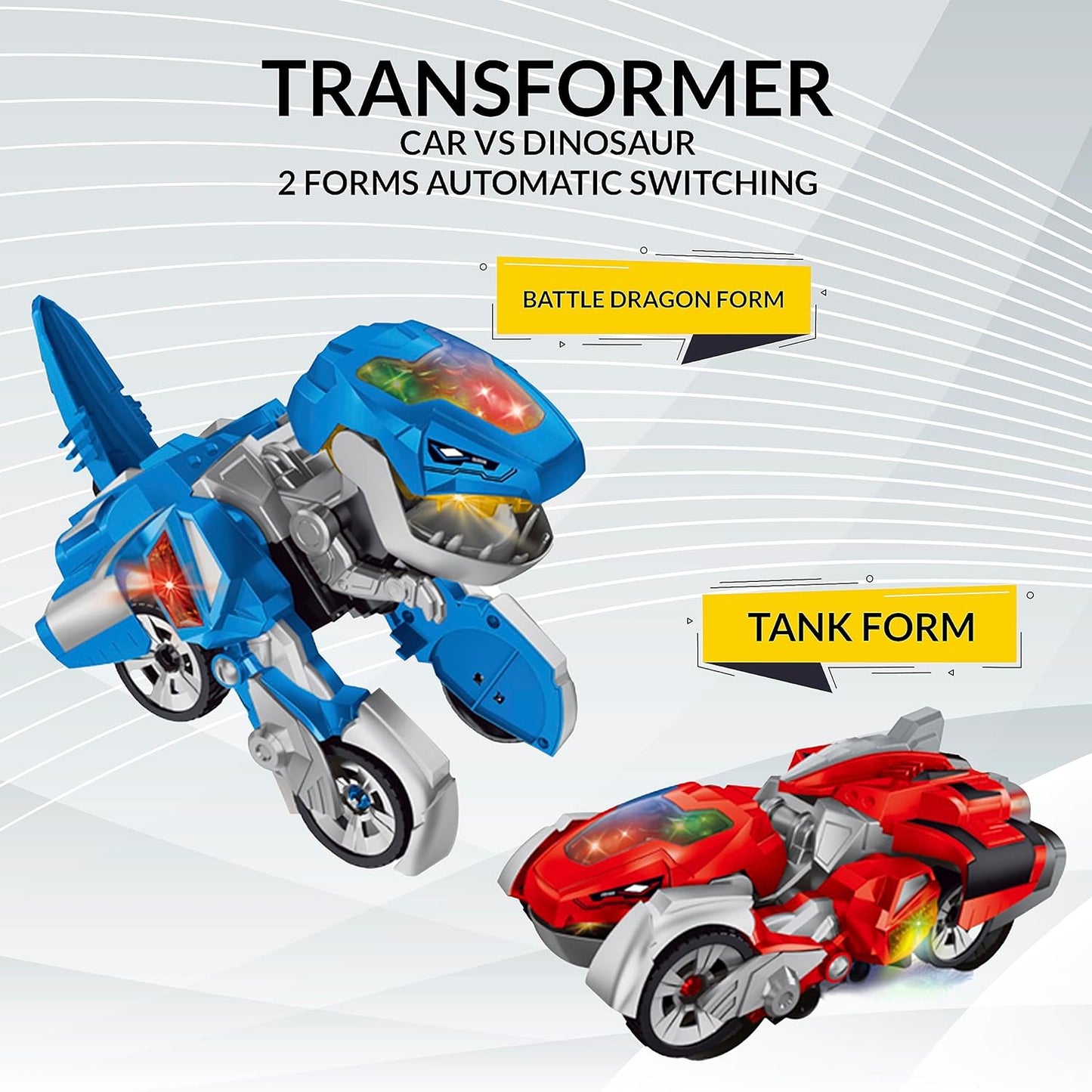 Transforming Dinosaur Sports Car Deformation Robot with Lights & Sound
