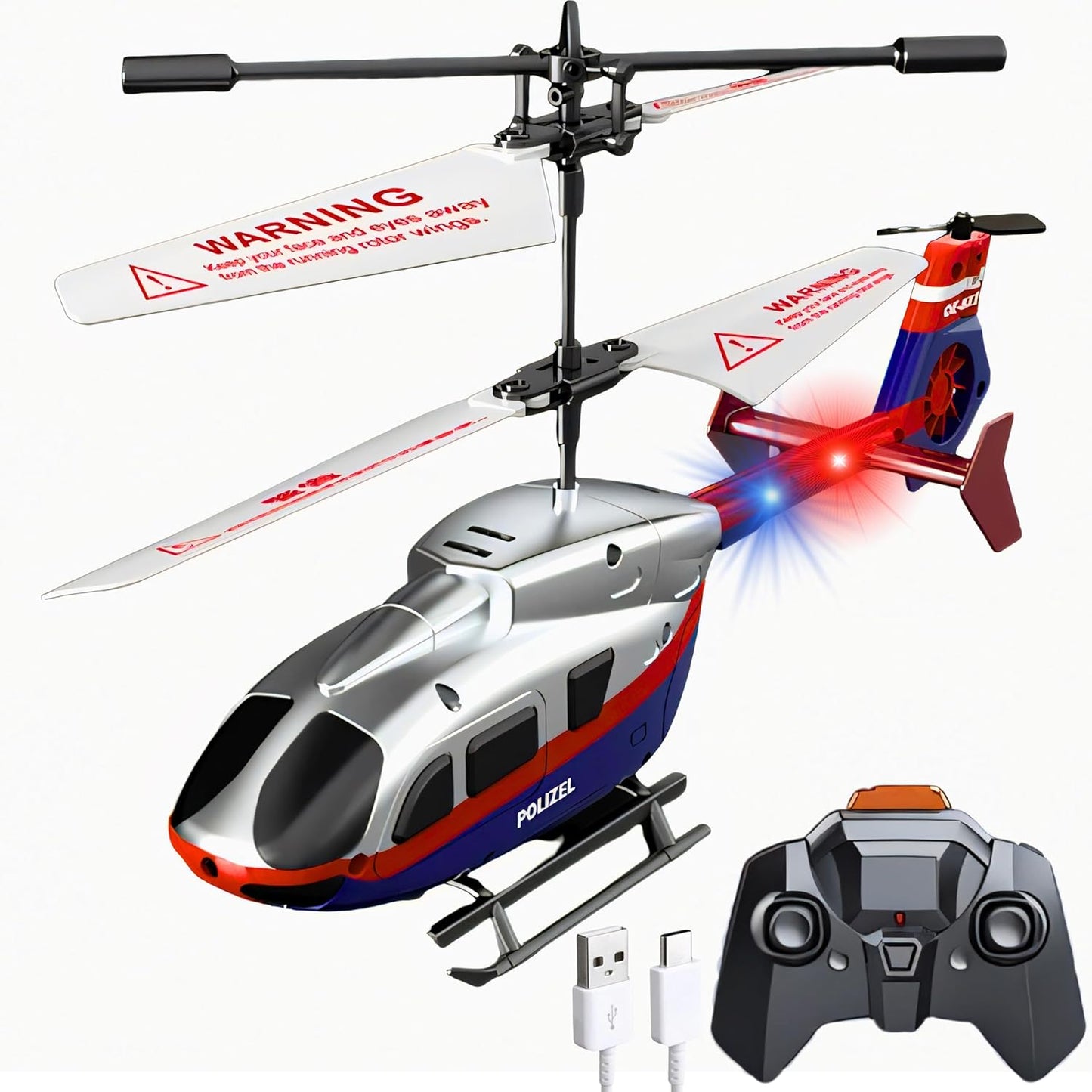Remote Control Police Helicopter, 2.4Ghz 3.5CH Altitude Hold Helicopter with Gyro Aircraft With LED Lights