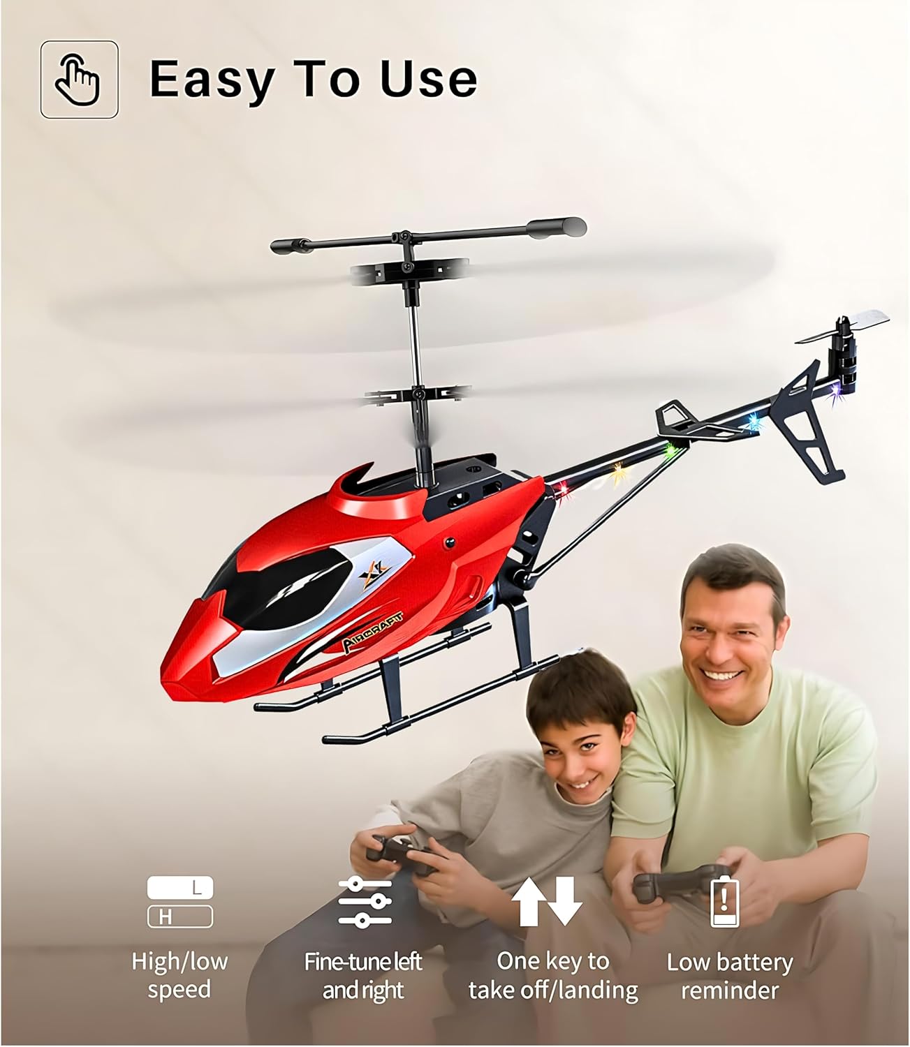 Remote Control Mini Helicopter 3.5CH with Gyro Altitude Hold Aircraft USB Rechargeable with LED Light - Available in 2 Colours