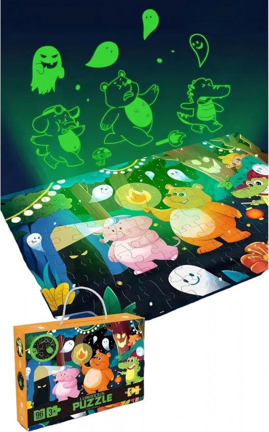 Luminous Animal Puzzle - Glow in The Dark- 96 Pieces