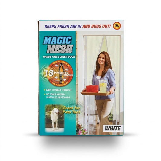 Magic Mesh Hands – Free Magnetic Screen Door White ×