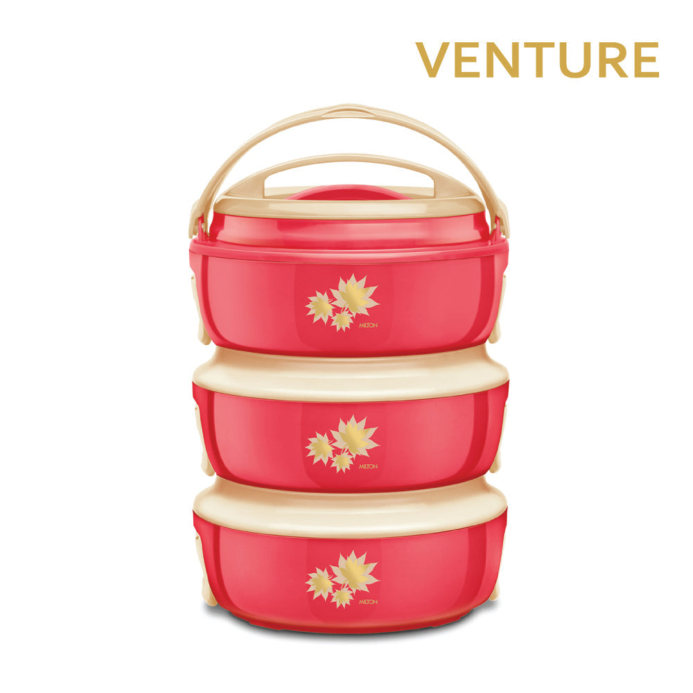 SQ Professional Venture Insulated Hot Pot Set of 3 Pink 1.5L 8427