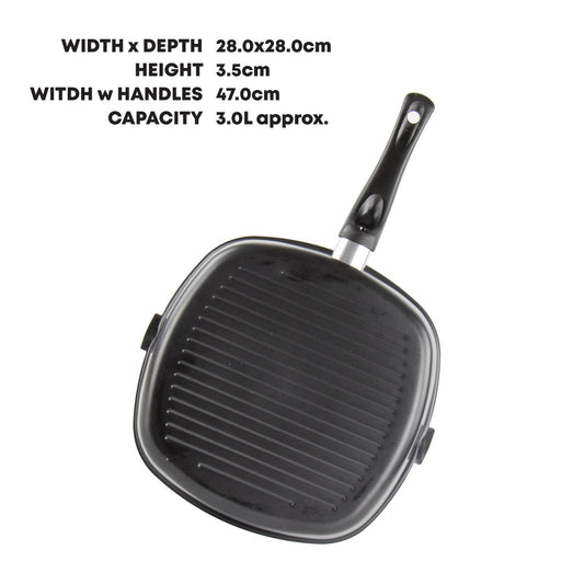 SQ Professional Ultimate Carbon Steel Non Stick Grill Pan Square 28 cm 8541 A