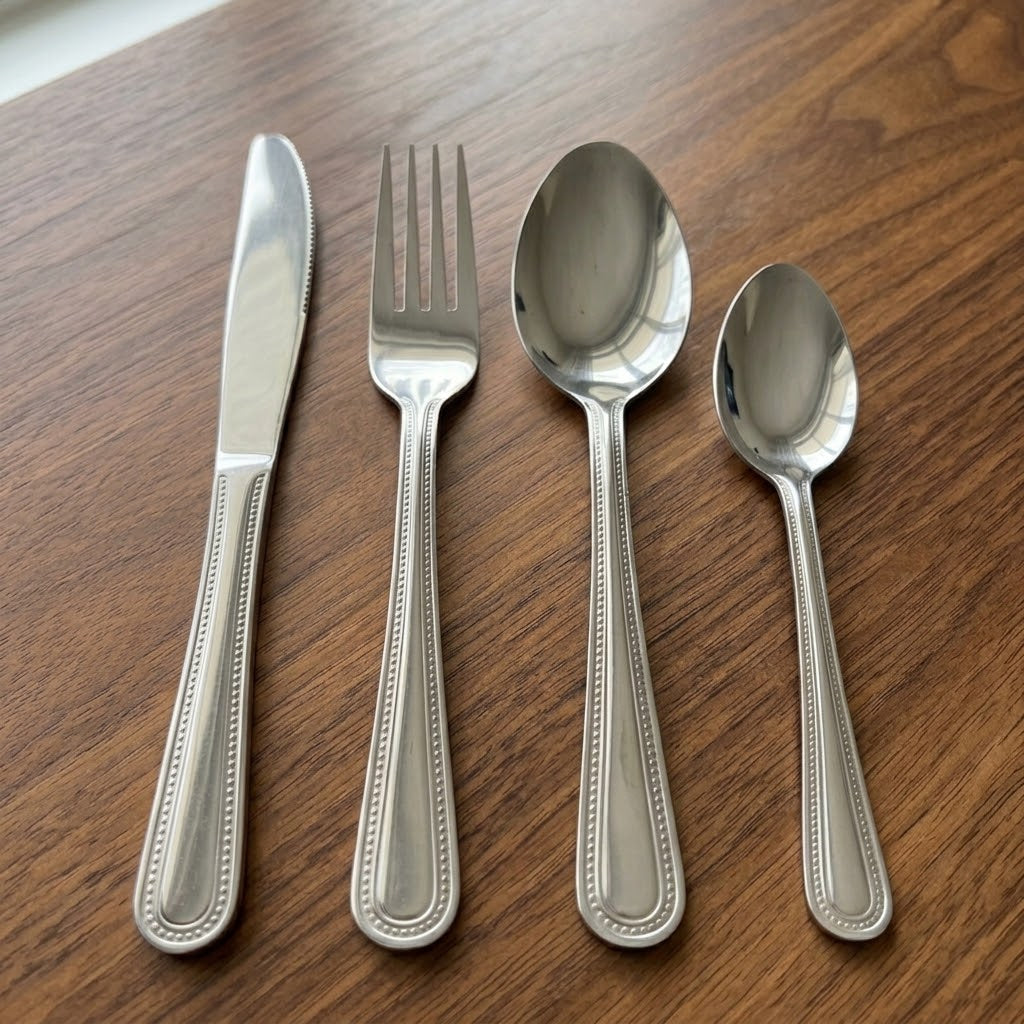 Steel Kitchen Dining Cutlery Set Of 4 – Butter Knife, Fork, Tablespoon, Teaspoon