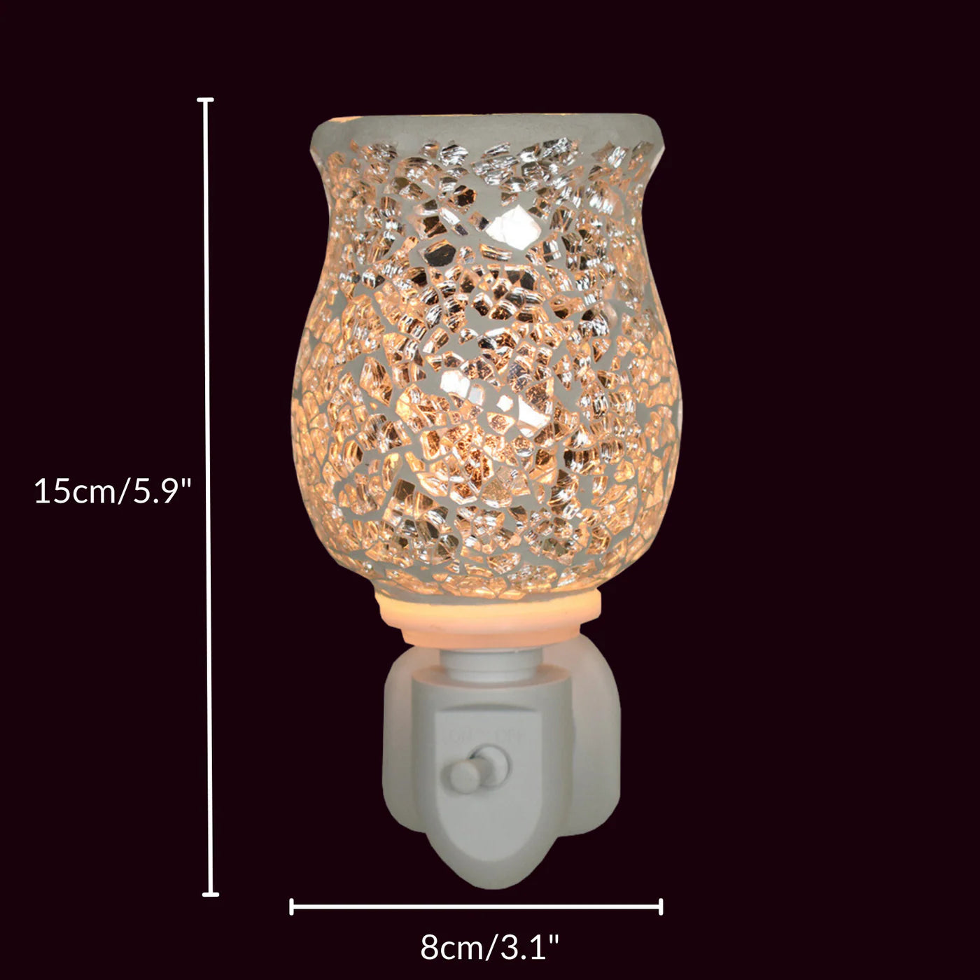 Silver Mosaic Wax & Oil Warmer Plug In Light - Sensual Aroma
