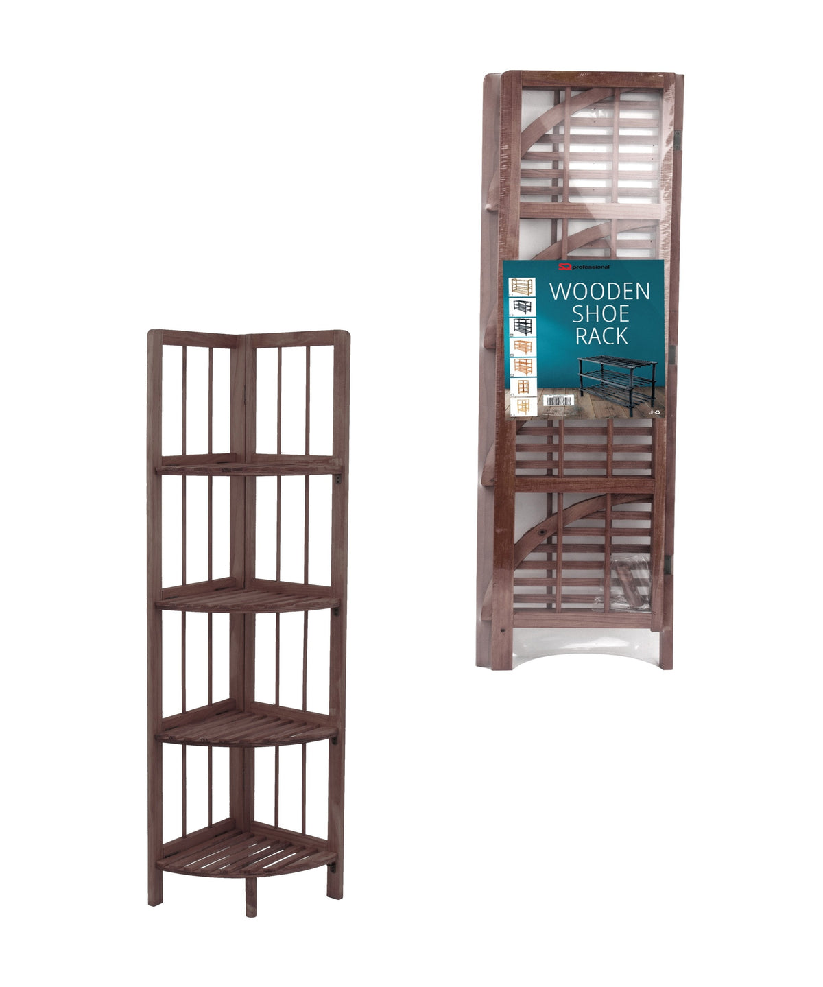 4 Tier Coffee Wooden Corner Rack Multipurpose Use Wooden Rack