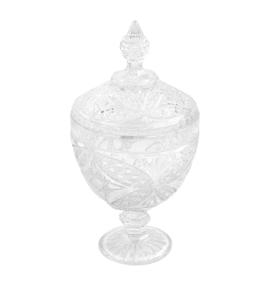 Glass Sugar Jar Candy Sweets Bowl with Lid 8849