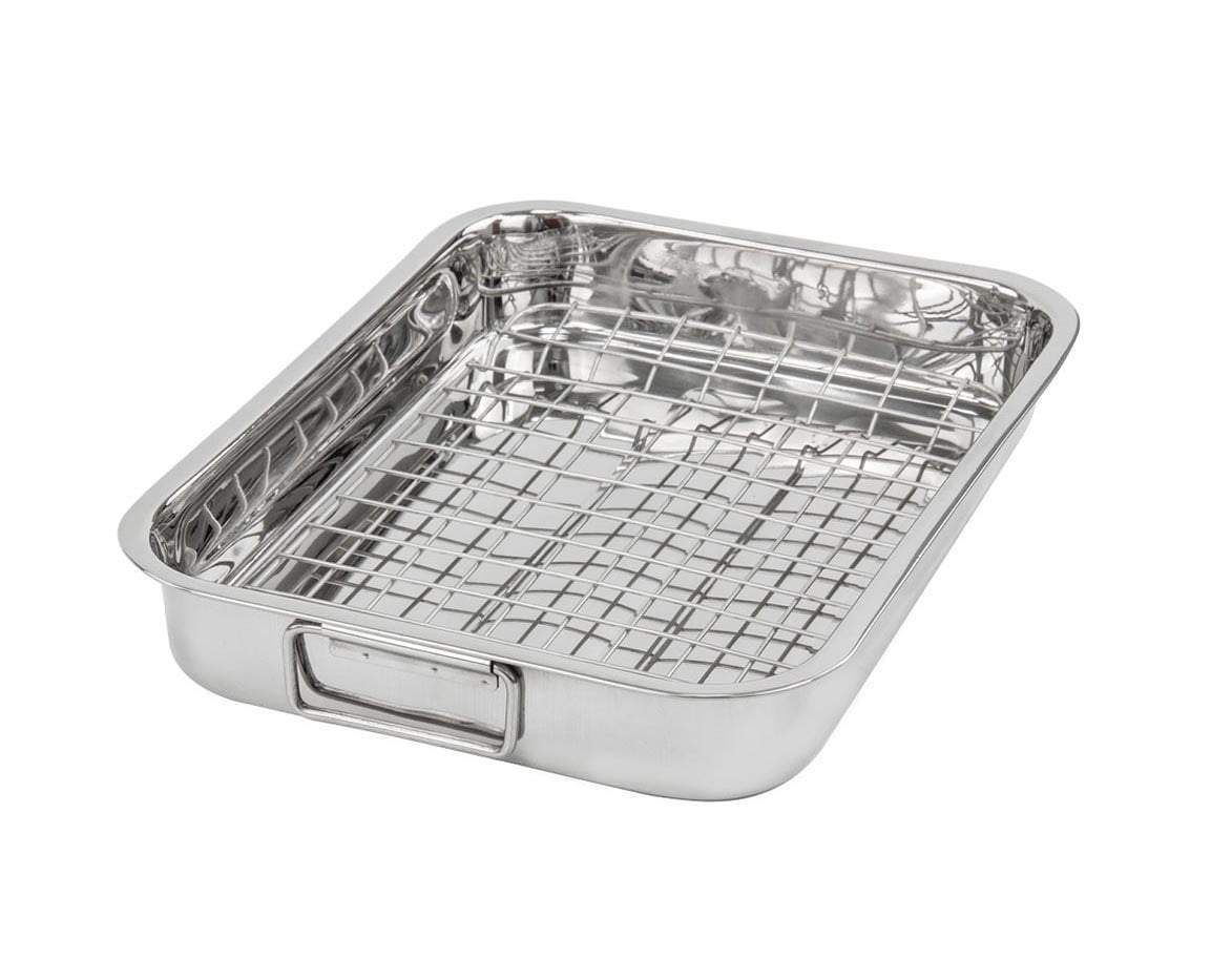 SQ Lustro Lasagne Oven Roasting Tin Tray with Rack W 37cm x D 28cm x H 5cm / 4.5L 8884