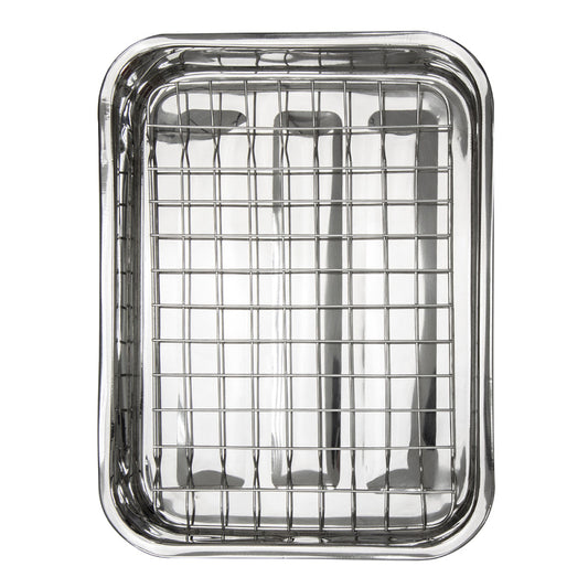 SQ Lustro Lasagne Oven Roasting Tin Tray with Rack W 37cm x D 28cm x H 5cm / 4.5L 8884