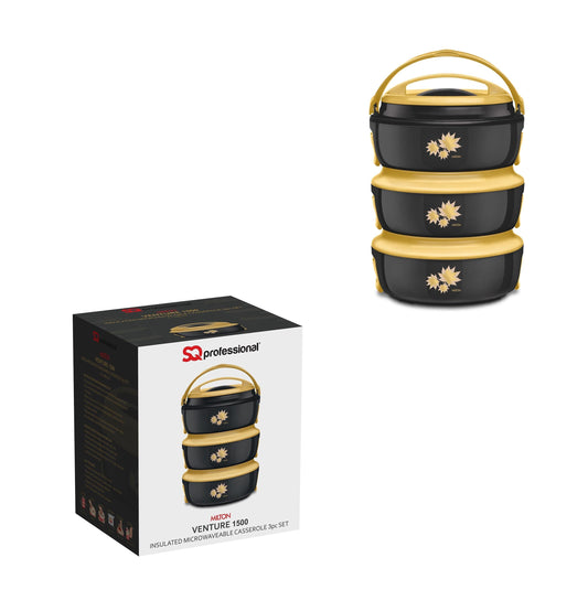 SQ Professional Venture Insulated Hot Pot Set of 3 Black 1.5L 8889