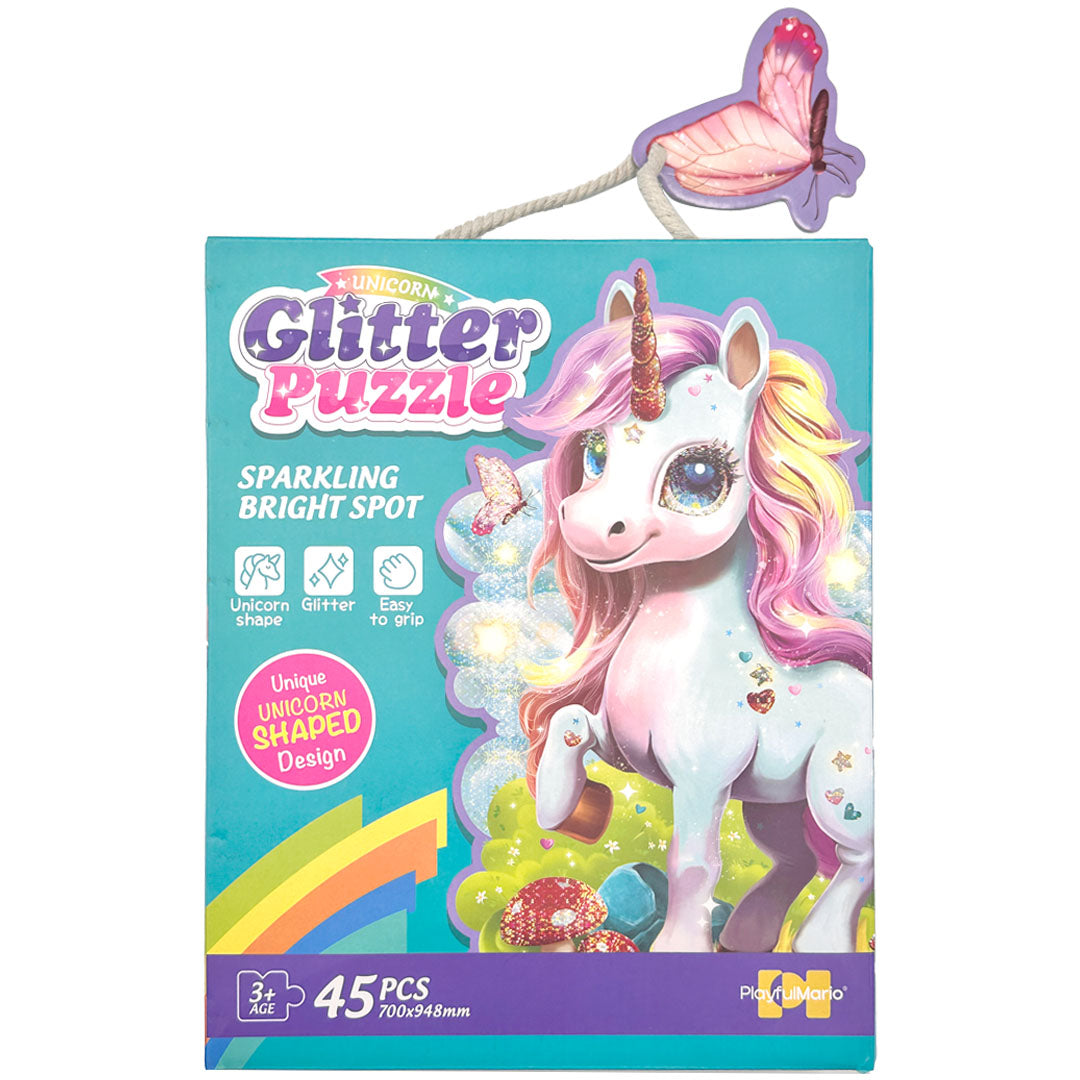 Z Unicorn Floor Puzzle – 45-Piece Glittery Pink Puzzle