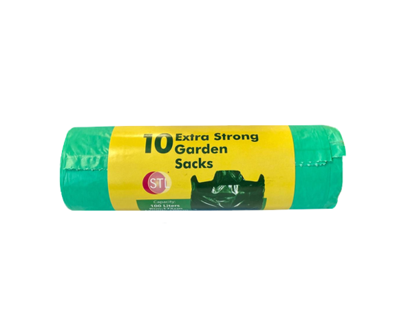 Green Garden Waste Sacks Bin Bags 100L Roll Of 10