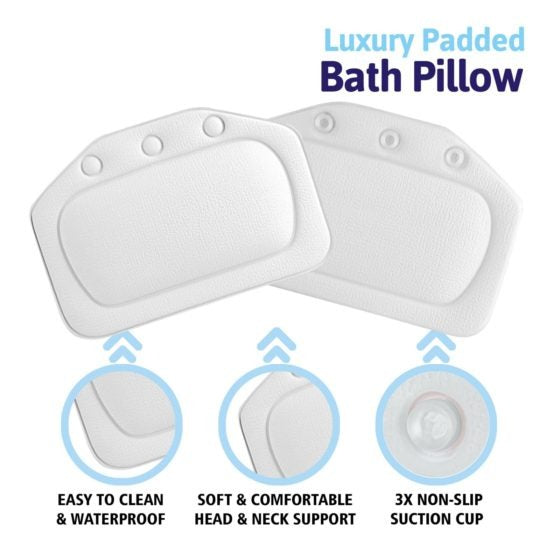 Non Slip Comfort Bath Pillow Cushion 30 x 36cm 8905