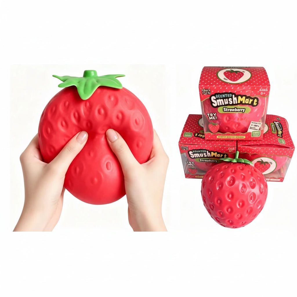 XXL Jumbo Strawberry Squishy Fidget Squish Sensory Toy