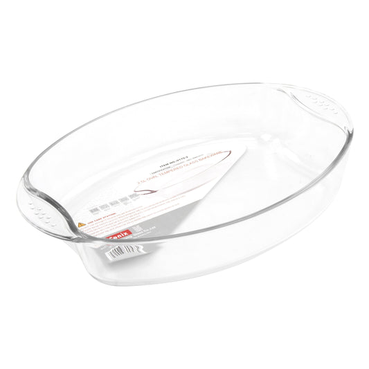 Durane Oval Tempered Glass Oven Casserole Baking Dish 2.5L (Parcel Plus Rate)