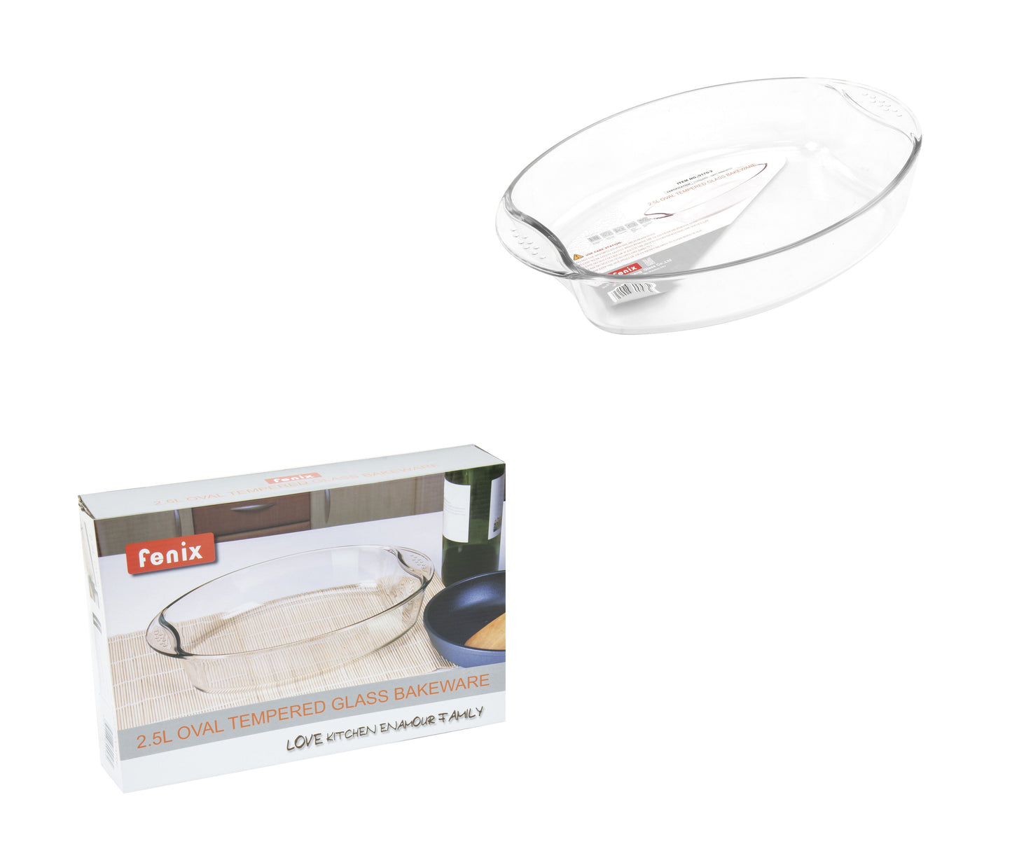 Durane Oval Tempered Glass Oven Casserole Baking Dish 32 X 26 X 6.5Cm (Parcel Plus Rate)
