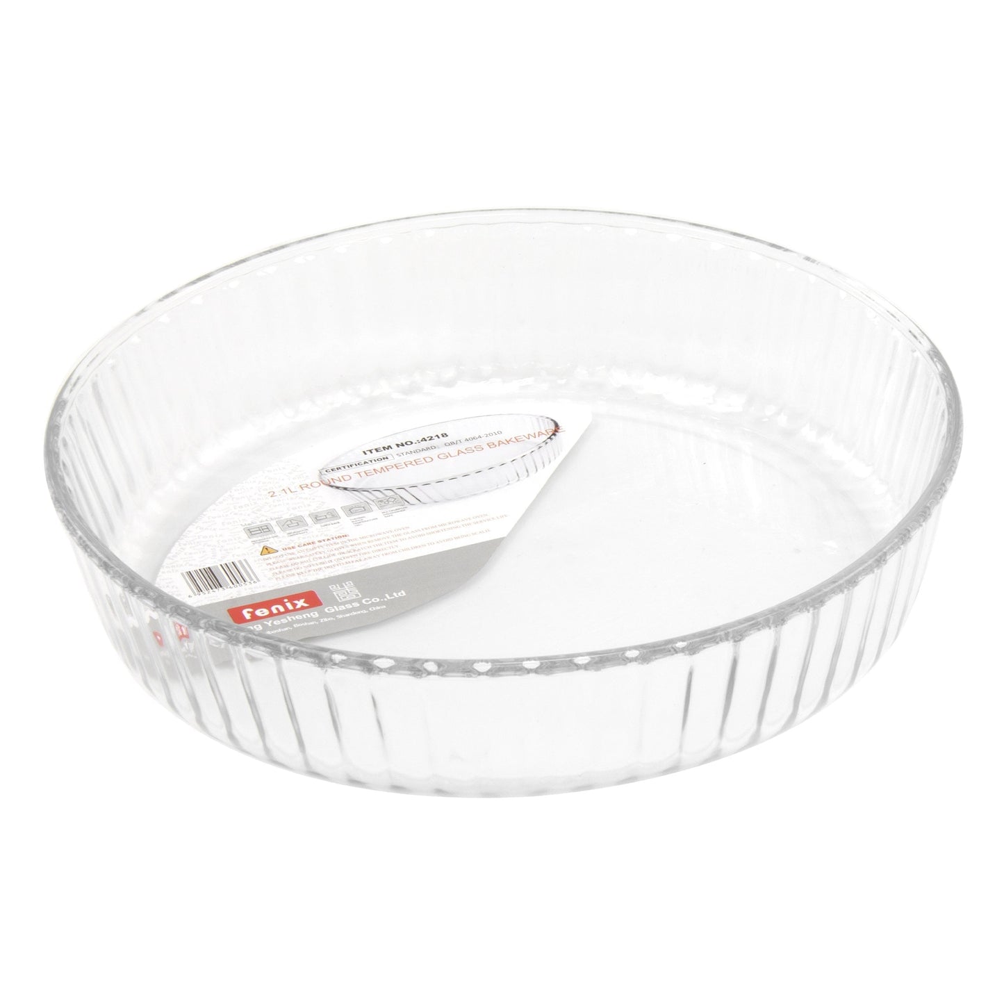 Tempered Glass Round Flan Tray Baking Cooking Dish 2 Litre 26 x 6cm 8976