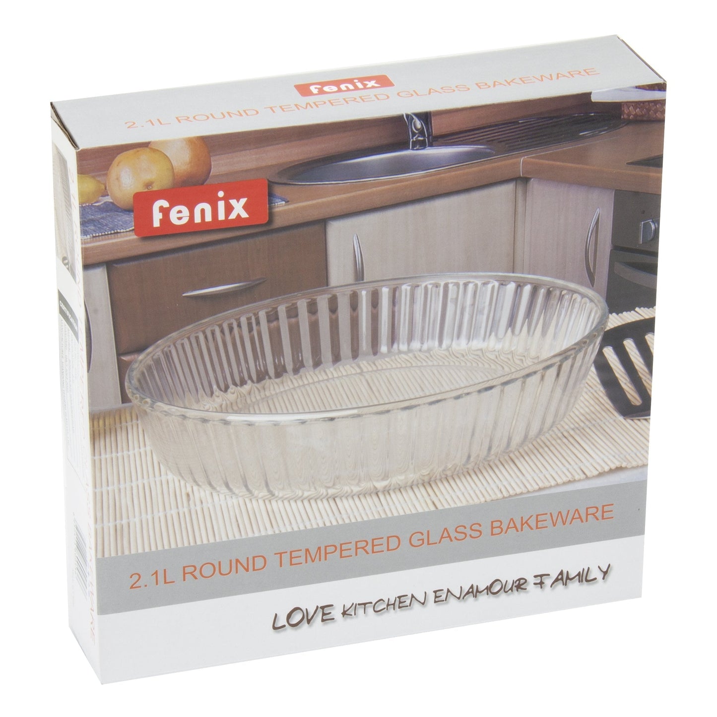 Tempered Glass Round Flan Tray Baking Cooking Dish 2 Litre 26 x 6cm 8976