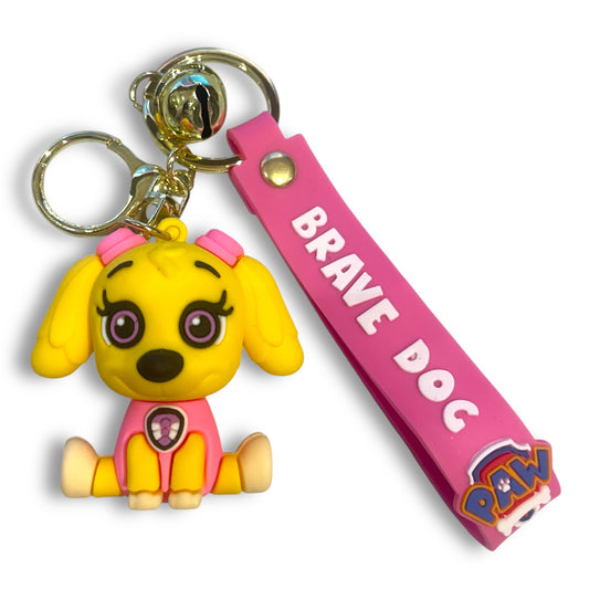 Paw Patrol Style Skye Dog 3D Silicone Keychain Keyring Pendant
