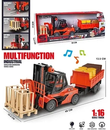 Forklift With Carriage W/ Lights &Amp; Sound Multifunctional