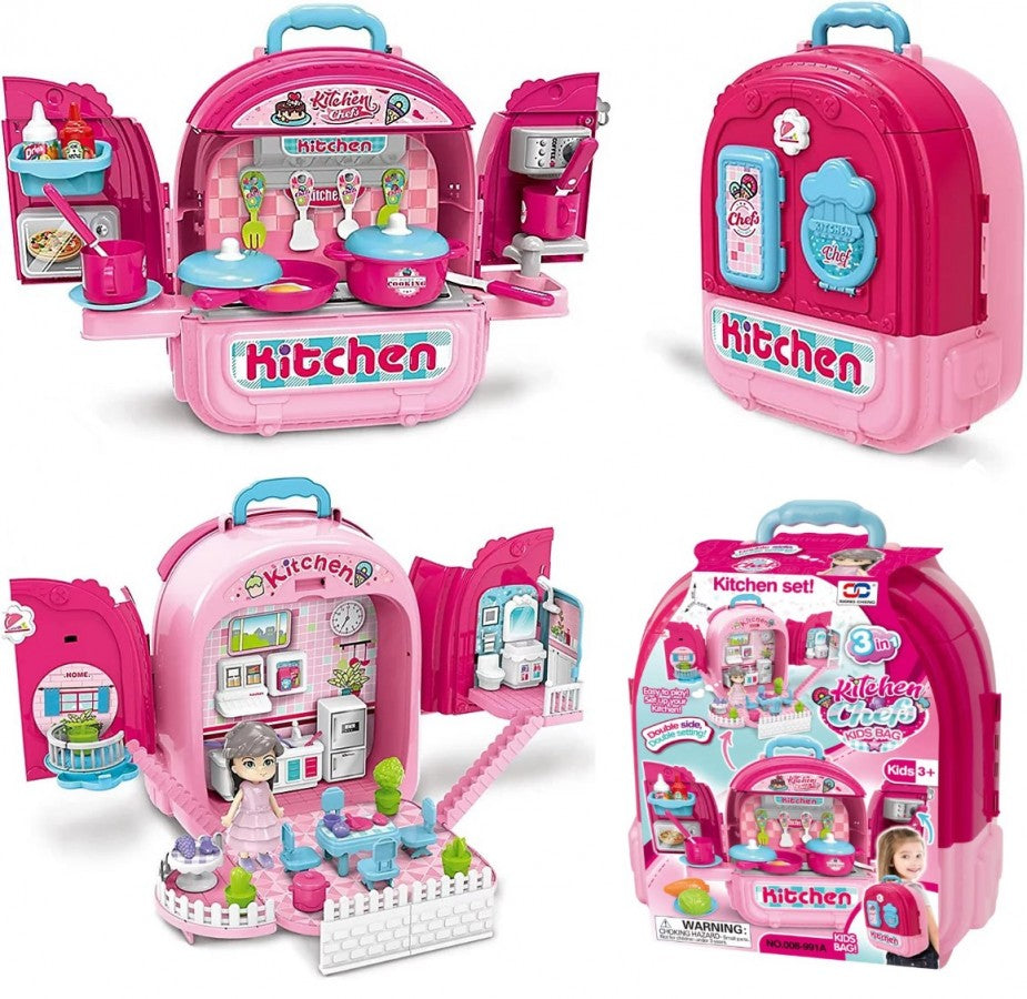 Kitchen Chef 3 In 1 Backpack Pink