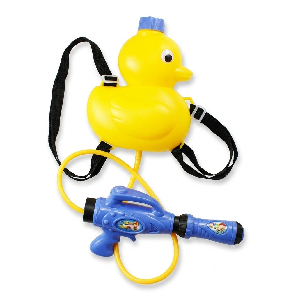 Children'S Duck-Shaped Yellow Water Gun With Pump Pipe –