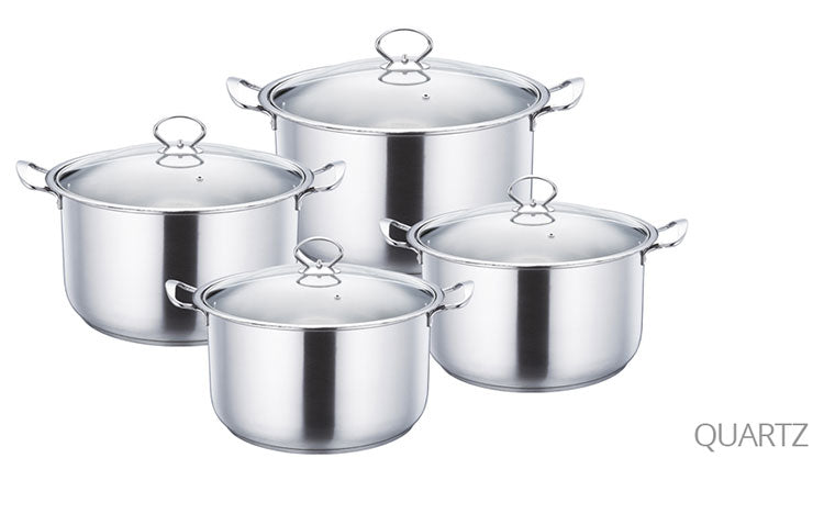 SQ Professional Gems Metallic Stockpot Set of 4 Quartz P99117