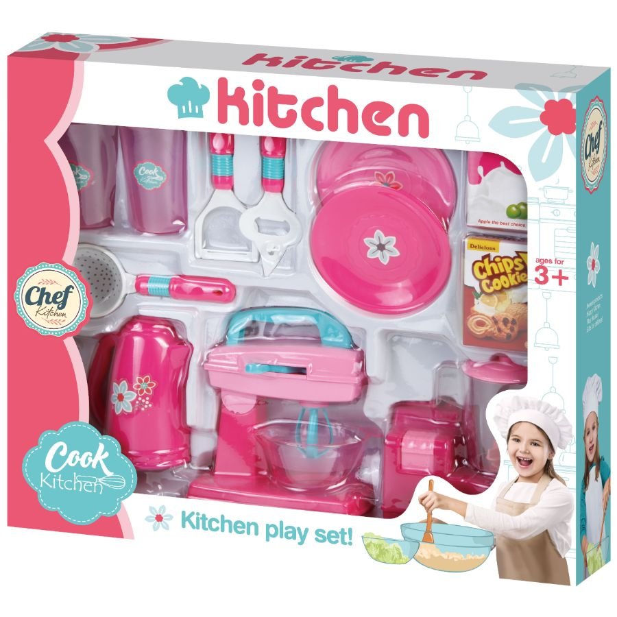 Chef Cook Toy Kitchen Play Set For Girls